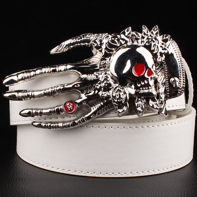 Cinturón de moda con garra de cabeza grande y calavera