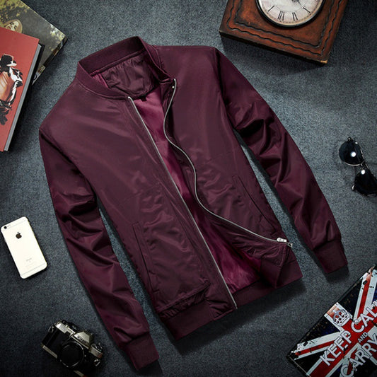 Chaqueta bomber de color liso para hombre