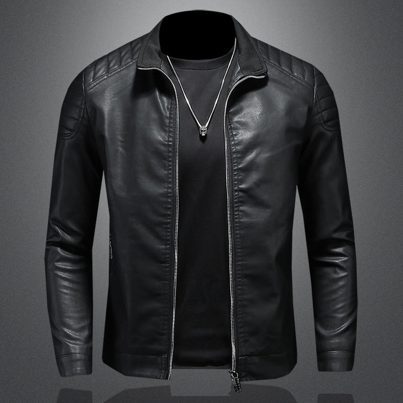 Chaqueta de cuero para motociclista para hombre