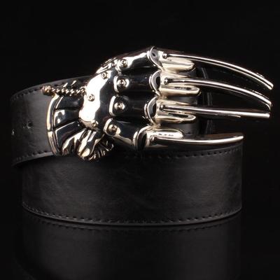 Cinturón de moda con garra de cabeza grande y calavera
