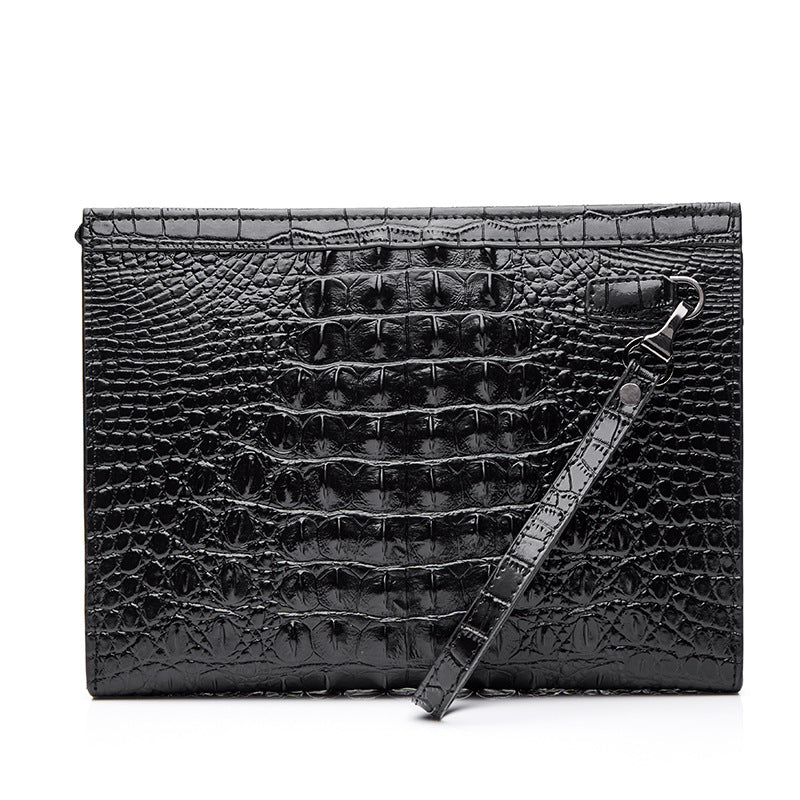 Cartera de mano informal de cuero de gran capacidad para negocios