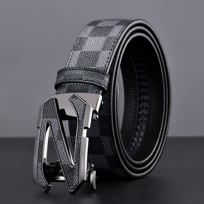 Cinturón de cuadros ligero de lujo para hombre