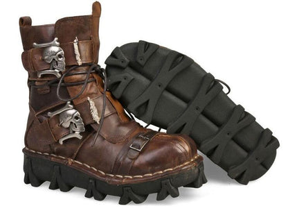 Skull Cowhide Genuine Leather Boots