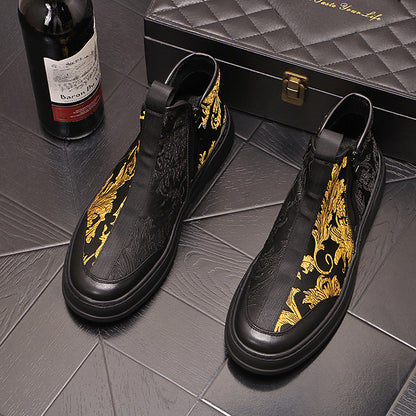 Trendy Black Microfiber Round Shoes