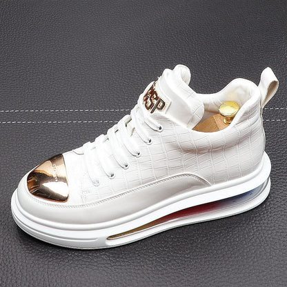 Glossy Patent Leather Mid-cut Men Shoe