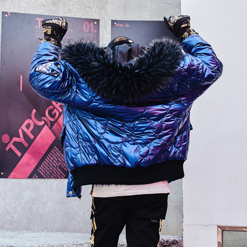 Men Warm Loose Fur Collar Jacket