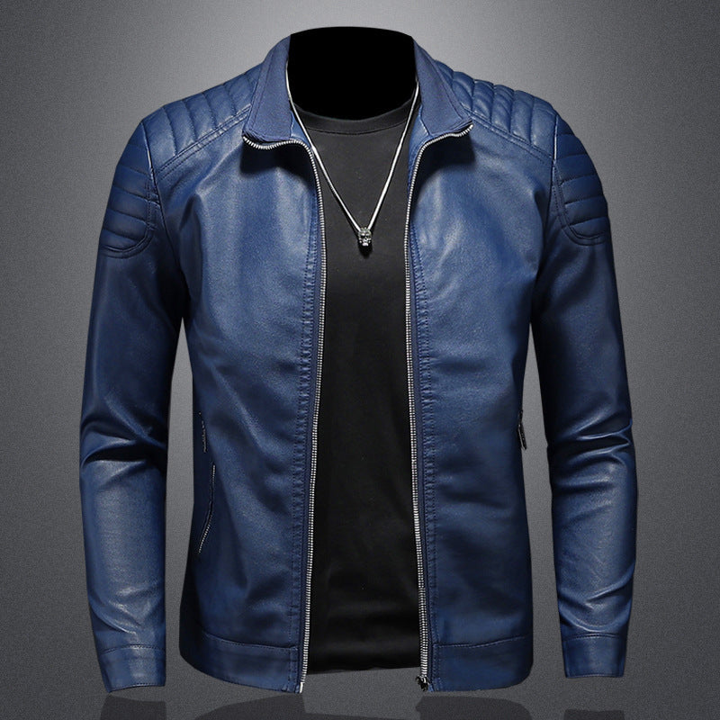 Chaqueta de cuero para motociclista para hombre