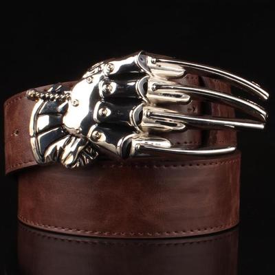 Cinturón de moda con garra de cabeza grande y calavera