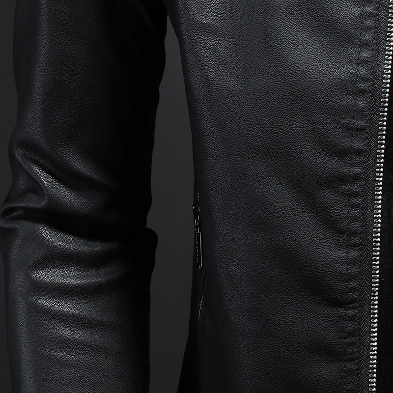 Chaqueta de cuero para motociclista para hombre