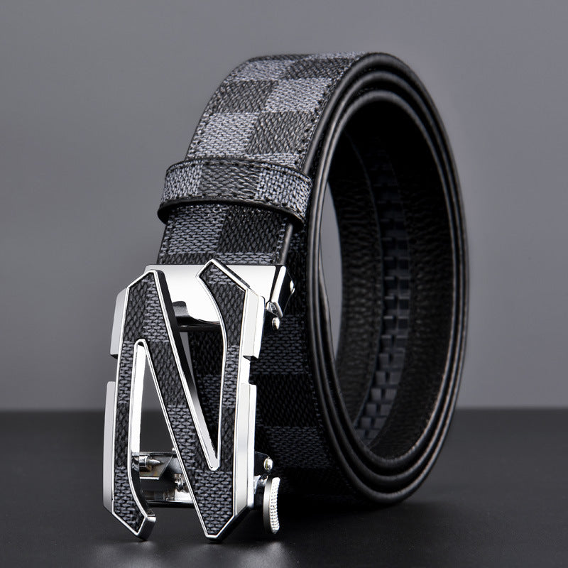 Cinturón de cuadros ligero de lujo para hombre