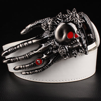 Cinturón de moda con garra de cabeza grande y calavera