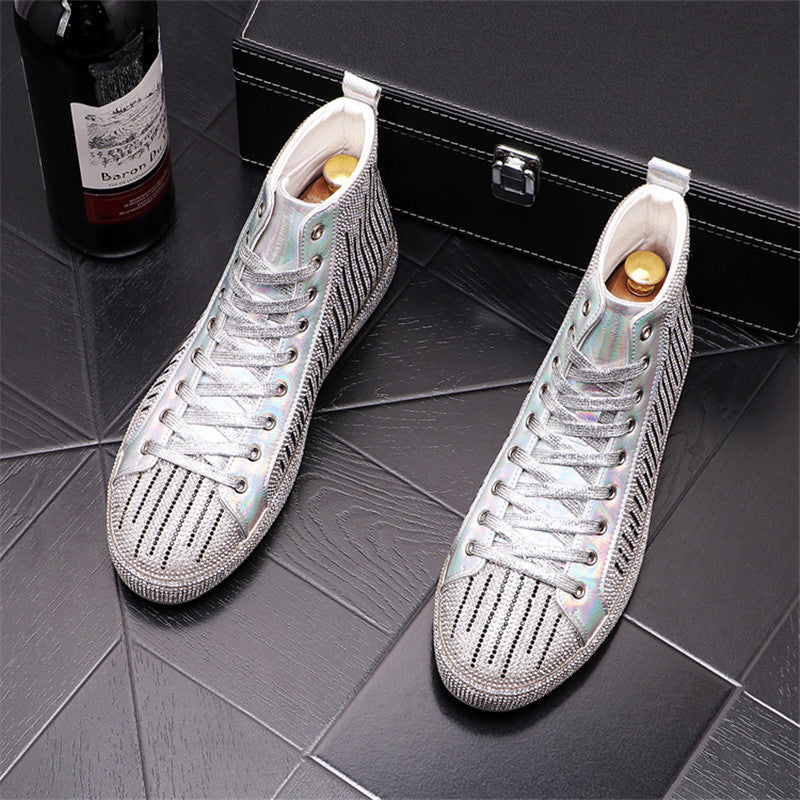 Men's High-top Rhinestone Sneakers