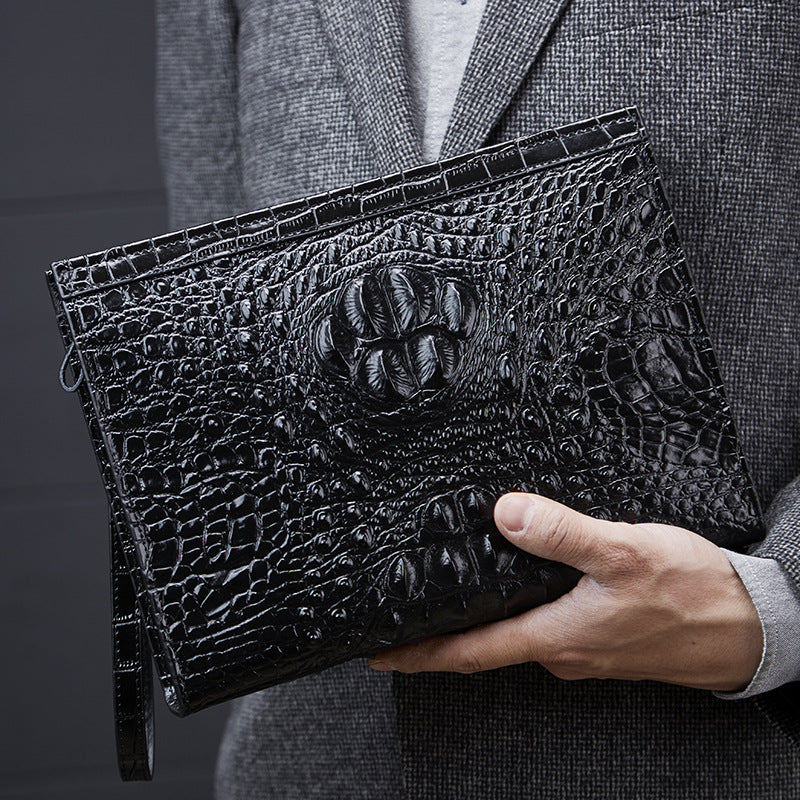 Cartera de mano informal de cuero de gran capacidad para negocios