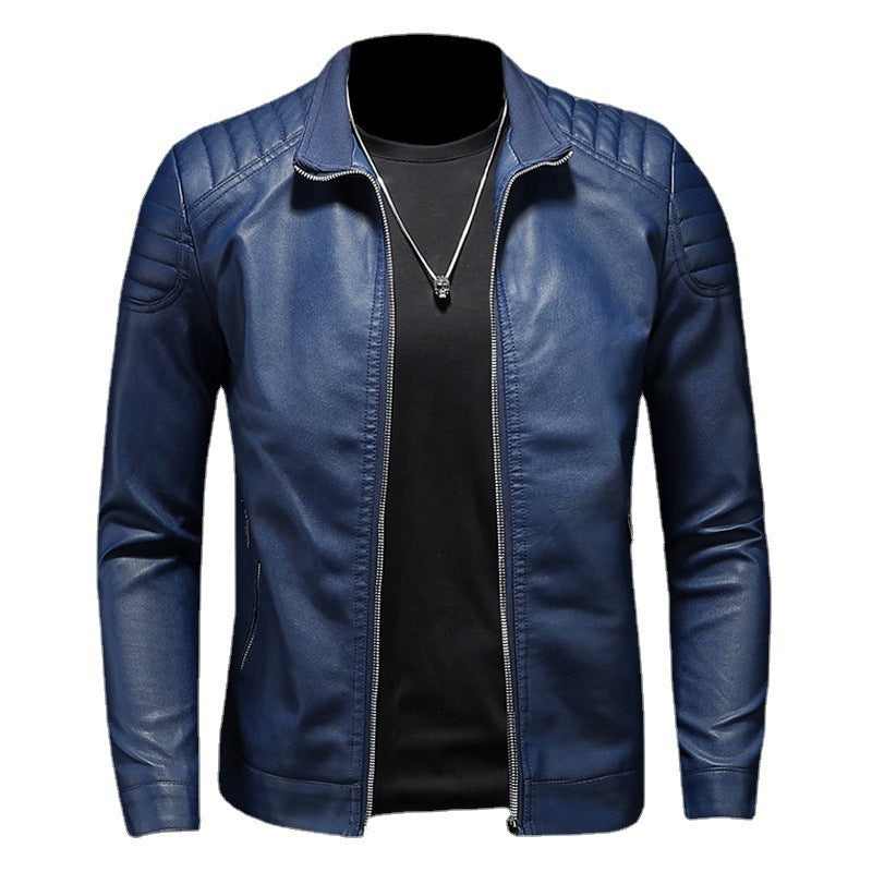 Chaqueta de cuero para motociclista para hombre