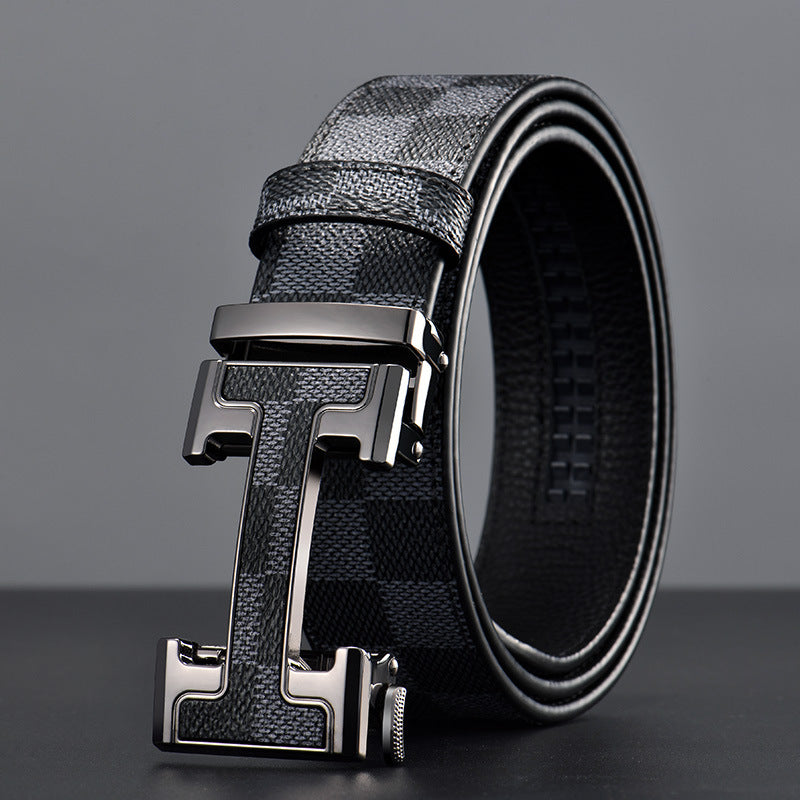 Cinturón de cuadros ligero de lujo para hombre