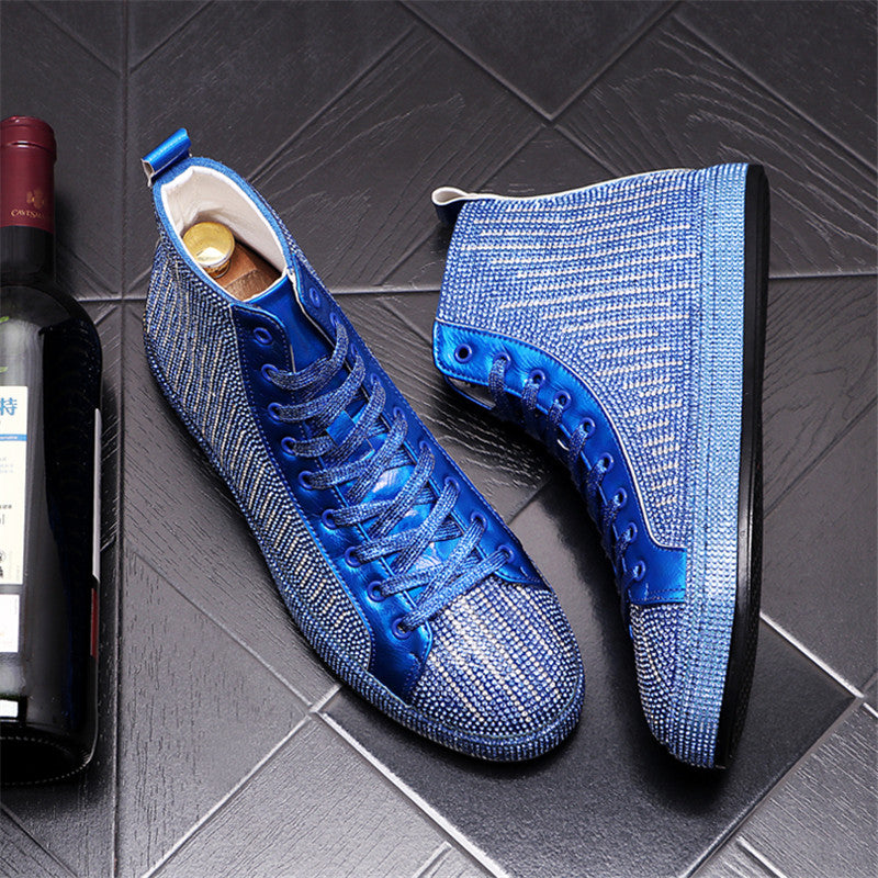 Men's High-top Rhinestone Sneakers