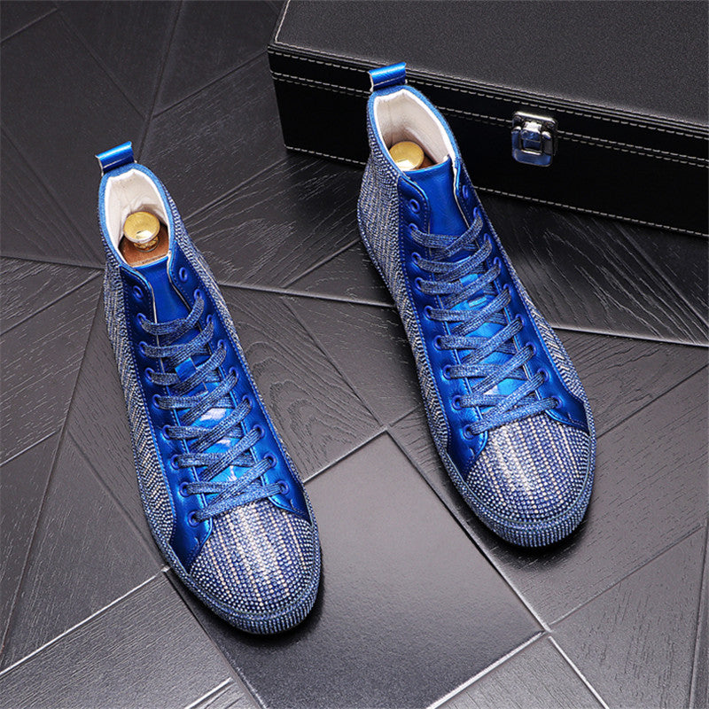 Men's High-top Rhinestone Sneakers
